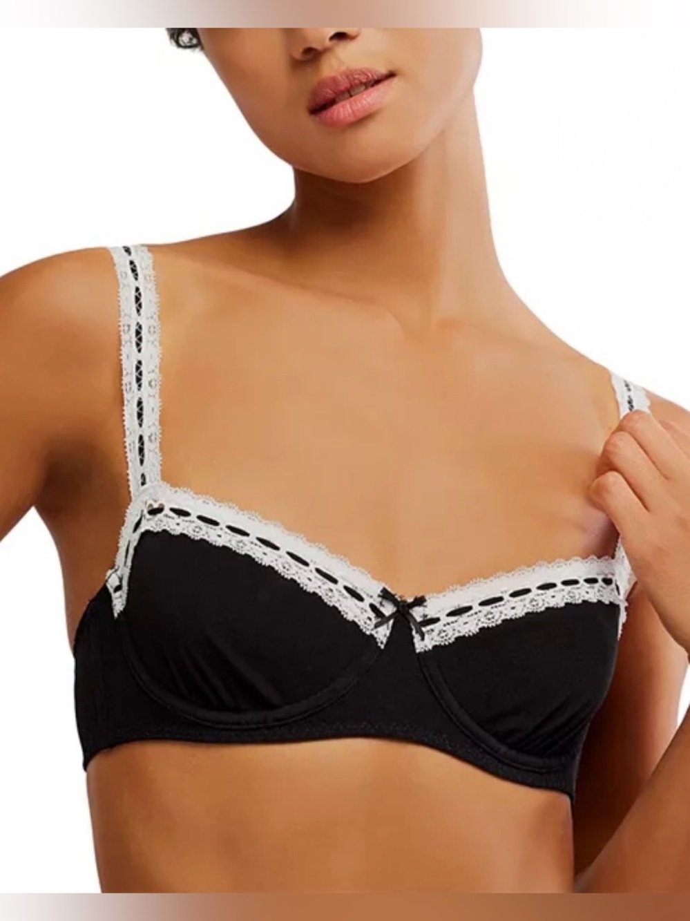 Free People So Sweet Balconette Underwire Bra Black Combo 32A 34A 32C 34D NWT